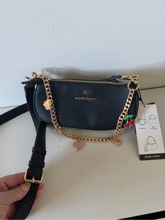 Nanette Lepore Handbags - Nanette Lepore Black Charm Crossbody Bag NWT | Gold Chain | Wear 2 Ways